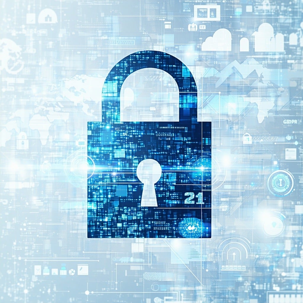 GDPR data and privacy abstract technical image not a padlock
