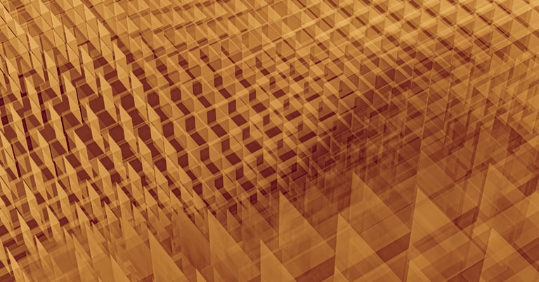 Abstract geometric network pattern representing interconnected AI systems, automation workflows and decision-making processes in Agentic AI vs Generative AI.