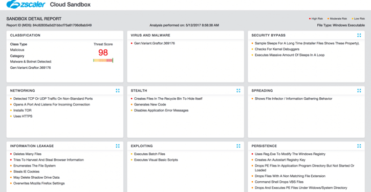 Zscaler Cloud Sandbox report