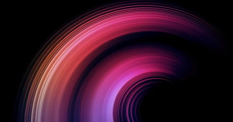 Abstract curved light trails in pink, purple and orange against a black background, representing ransomware incident response and cyber resilience.